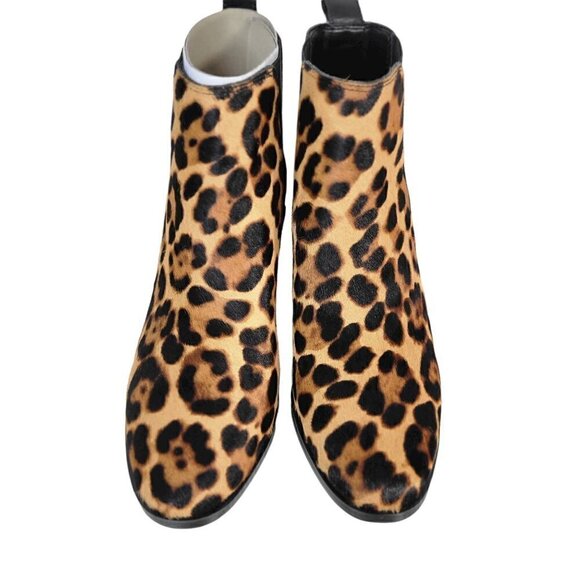 Leopard Animal Print Leather Chelsea Ankle Boots Booties Women | Size 6 - Picture 16 of 16